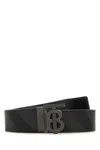 Burberry Check And Leather Reversible Tb Belt