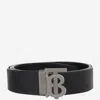Burberry Reversible Check Tb Belt In Black