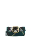 Burberry B Buckle Check Belt In Green