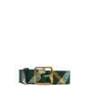 Burberry B Buckle Check Belt In Green