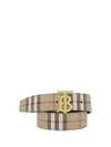 Burberry Archivio Check Belt In Archive Beige/gold