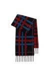 Burberry Belt Check Cashmere Scarf In Blue