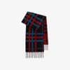 Burberry Belt Check Cashmere Scarf In Blue