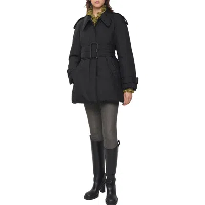 Burberry Belted Berryhill Padded Car Coat In Black