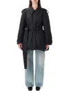 Burberry London Belted Berryhill Padded Car Coat In Black