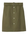 Burberry Belted-buttoned Midi Skirt In Green