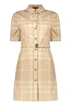 BURBERRY BELTED COTTON DRESS