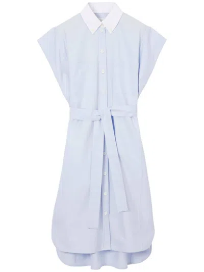 Burberry Cotton Oxford Shirt Dress In Pale Blue
