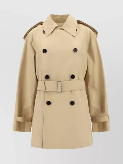 Burberry Belted Cotton Trench Coat In Brown