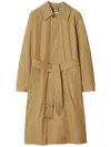 Burberry Long Gabardine Car Coat In Neutrals