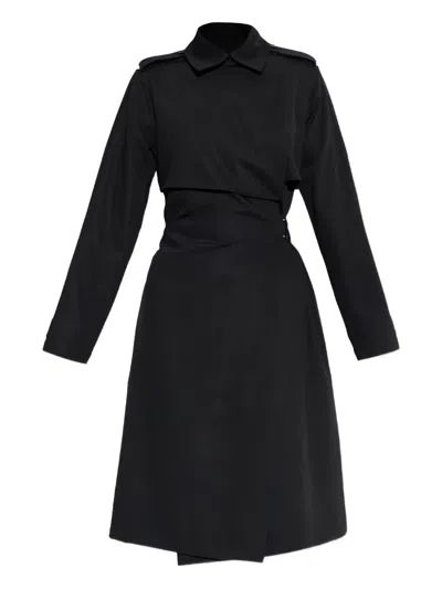 Burberry Belted Wrap Dress In Black