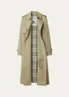 Burberry Highgrove Castleford Lapel Trench Coat In Lichen