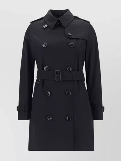 Burberry Belted Double-breasted Trench Coat Waistband In Black