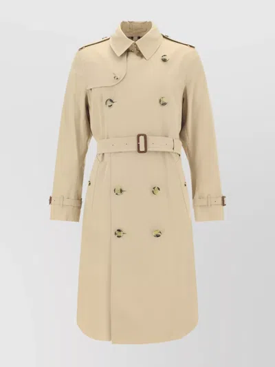 Burberry Cotton Gabardine Trench Coat In Nude