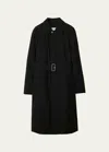 Burberry Women Long Nylon Cotton Padded Car Coat In Black