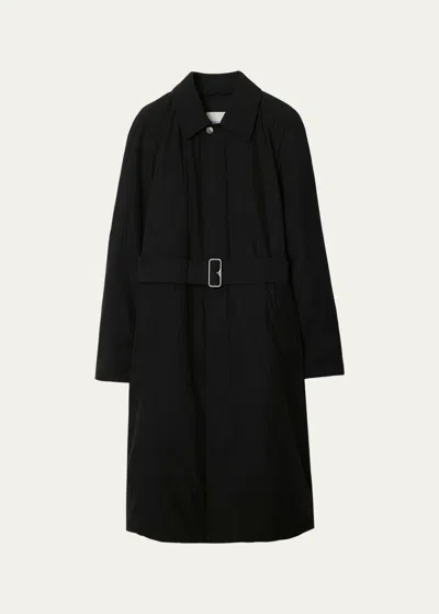 Burberry Belted Down Coat In Black