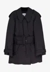 Burberry London Belted Berryhill Padded Car Coat In Multi
