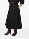 Burberry Belted Gabardine Midi Skirt In Black