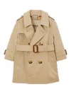 Burberry Belted Gabardine Trench Coat In Neutrals