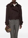 Burberry Dolebury Cropped Cotton-gabardine Trench Coat In Burgundy