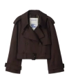 Burberry Dolebury Cropped Cotton-gabardine Trench Coat In Brown
