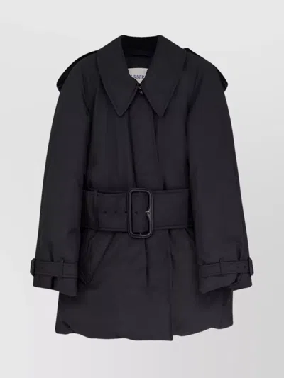 BURBERRY BELTED LONG JACKET AND POCKETS