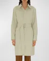 Burberry Belted Cut-out Shirt Dress In Plaster