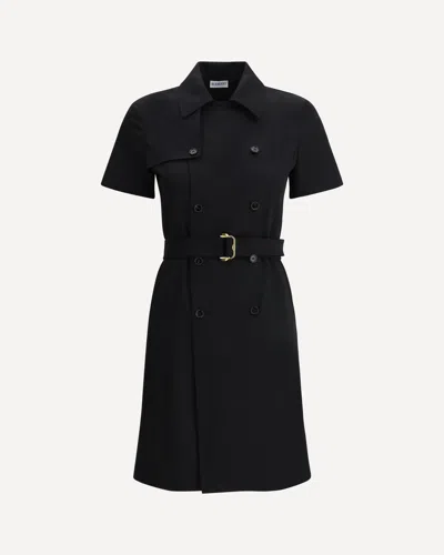 Burberry Belted Midi Dress In Black