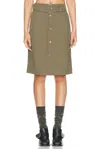 Burberry Belted Midi Skirt In Khaki
