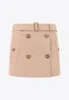 BURBERRY BELTED MINI WRAP SKIRT