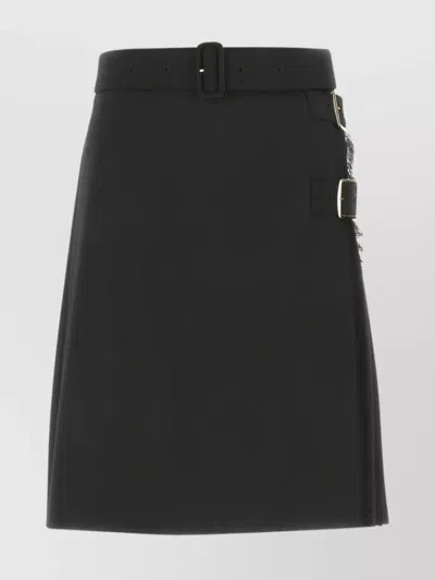BURBERRY BELTED PLEATED BACK SKIRT