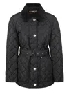 BURBERRY BELTED QUILTED DOWN JACKET
