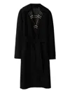 Burberry Belted Reversible Wool Coat In Black