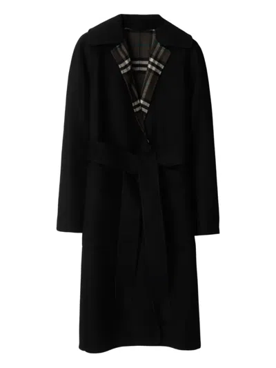 BURBERRY BELTED REVERSIBLE WOOL COAT