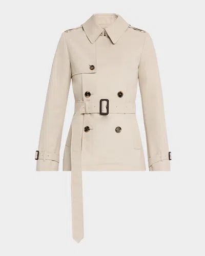 Burberry Belted Short Trench-coat In White