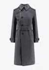 Burberry Cotton Blend Trench With Burrberry Check Lining In Gray