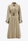 Burberry Cotton Trench Coat Adjustable Waistband In Neutral