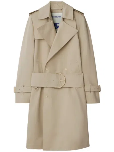 Burberry Mid-length Belted Trench Coat In Neutral