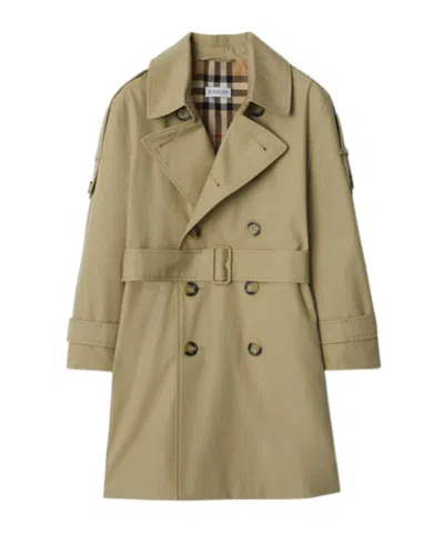 Burberry Kids' Belted Trench Coat In Nude