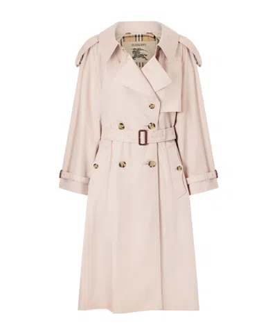 Burberry Belted Trench Coat In Pink