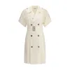 Burberry Waist Belted Short Sleeves Epaulettes Lapels
