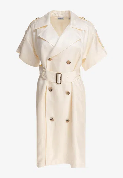 BURBERRY BELTED TRENCH MIDI DRESS