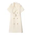Burberry Trench Dress Viscose Belted Double-breasted Epaulettes In Neutral