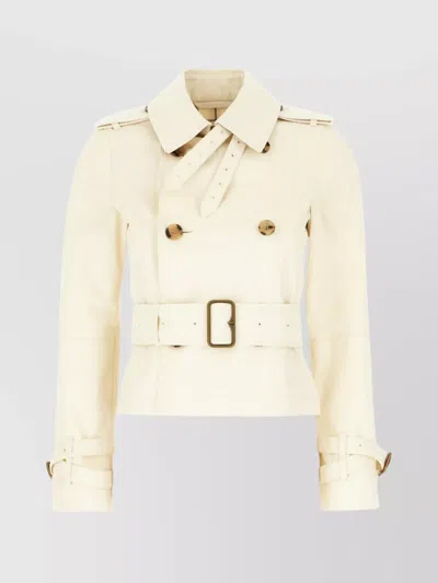 BURBERRY BELTED TRENCH WITH DOUBLE-BREASTED DESIGN AND EPAULETTES