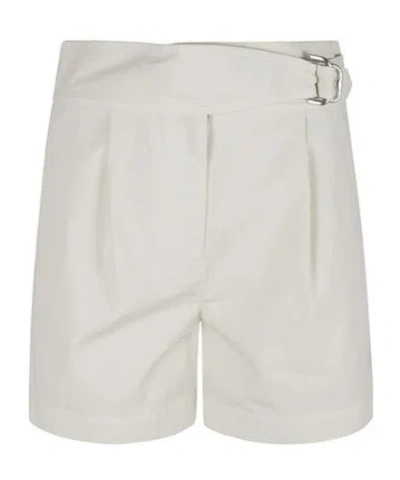 Burberry Belted Waist Bermuda Shorts In White