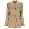 Burberry Belted-waist Button-up Shirt