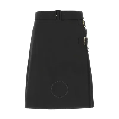 Burberry Belted-waist Midi Skirt In Black