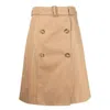 Burberry Alice Cf Cotton Twill Trench Mini Skirt In Yellow
