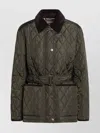 Burberry Belted Waist Quilted Nylon Jacket In Brown
