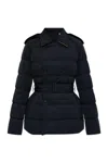 Burberry Short Jacket In Black Cotton. Straight Cut. Button Closure. Adjustable Waistband. In Black